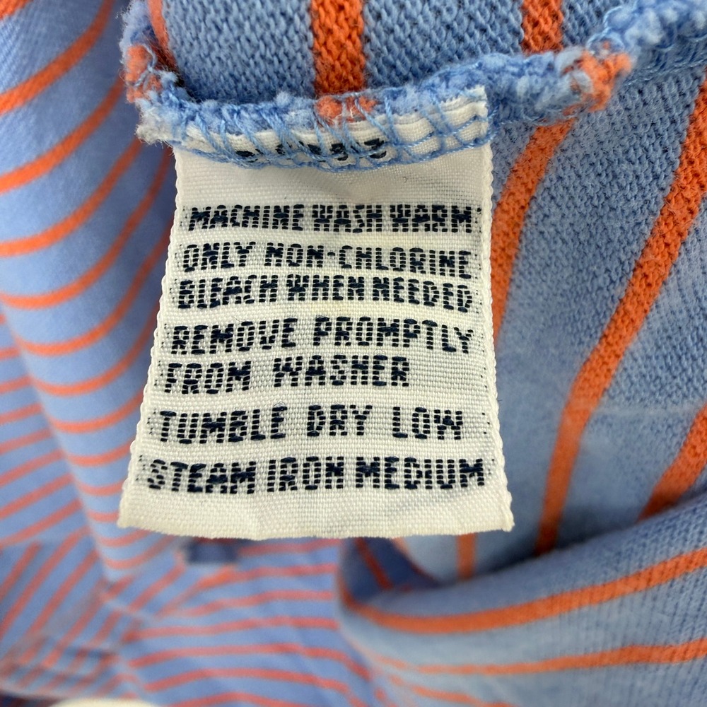Vintage Polo Ralph Lauren Polo Shirt Mens XL Blue Orange Stripe Retro 90s Preppy - Picture 4 of 8